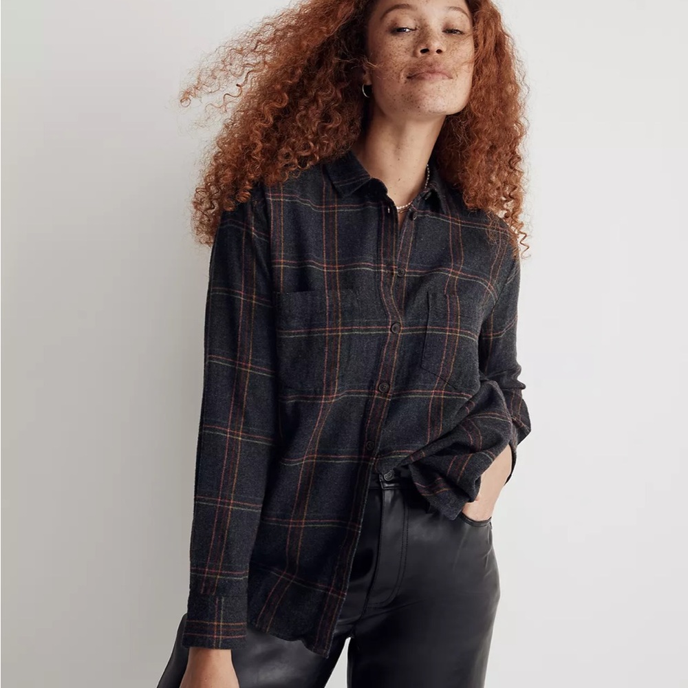 Madewell Dark Plaid Button-Down Shirt